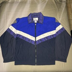 90s HEAD Men's Blue and Black Windbreaker Full Zip Jacket Large